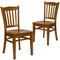 Emma and Oliver 2 Pack Vertical Slat Back Wooden Restaurant Chair